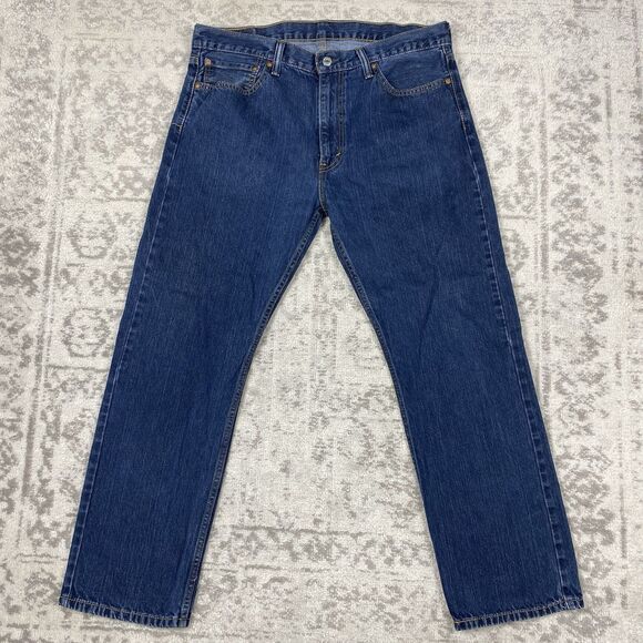 Levis 513 Jeans Men’s Blue Denim Slim Straight  Mid Rise Dark Wash Size 36x30 - Picture 1 of 4